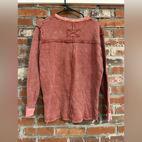 Zenana Washed Out Button-Up Long Sleeve Waffle Knit Tops Size Small - Picture 6 of 15